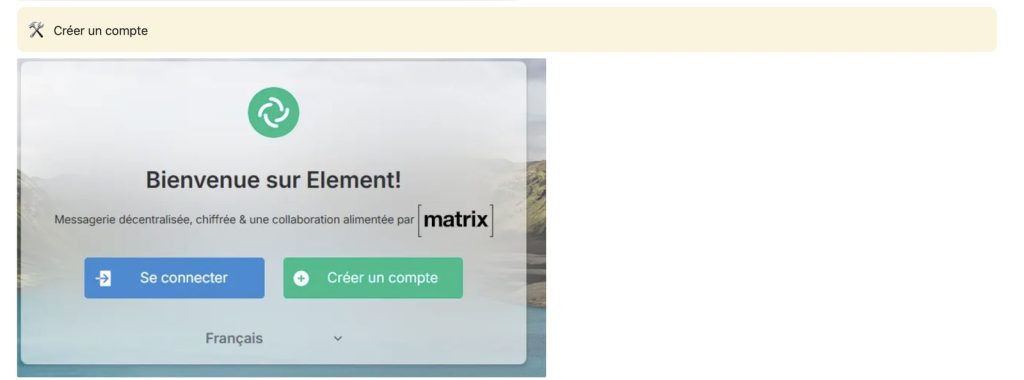 Prise en main d'Element – étape 2